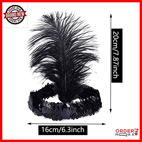30-Piece Sequin Feather Headbands for Gatsby Costume Parties & Events main image 5